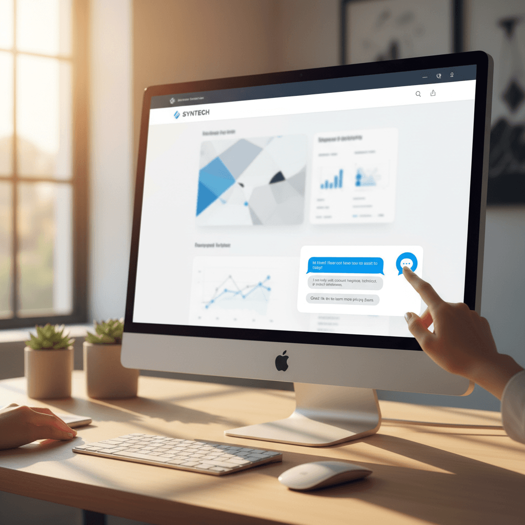 Website chatbot assisting a customer